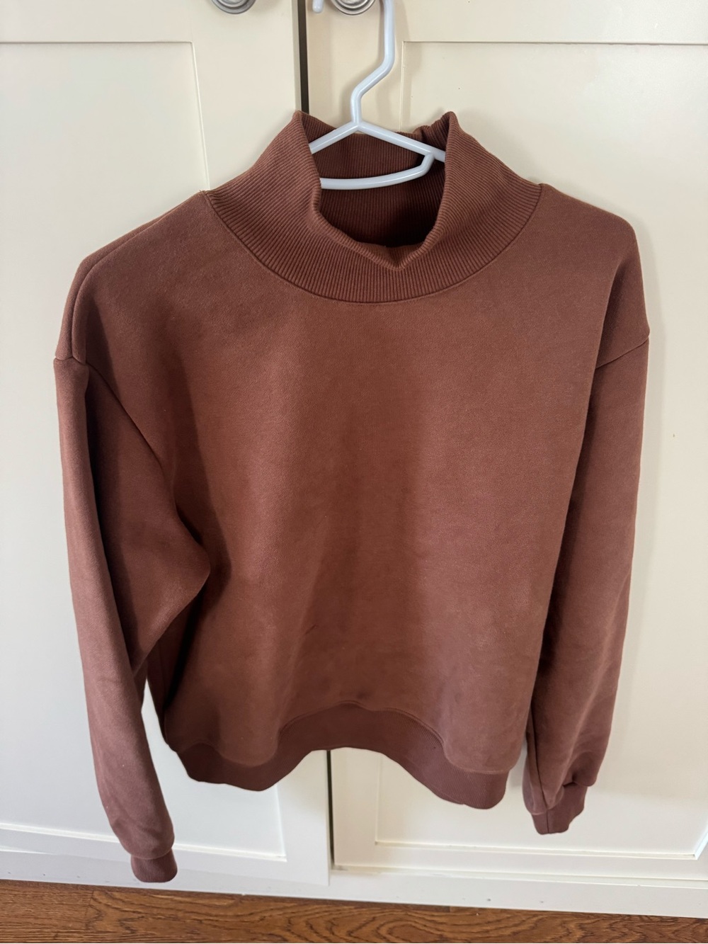 Women's Cozy Brown Mock Neck Sweater